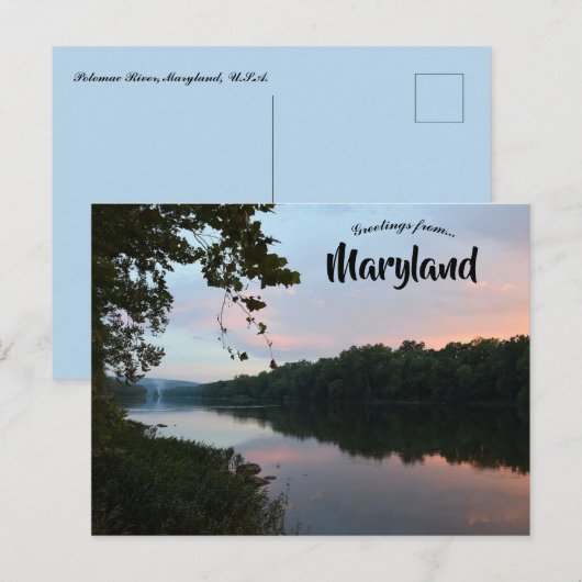Zonsondergang op de Potomac River in Maryland Briefkaart (Voorkant / Achterkant)