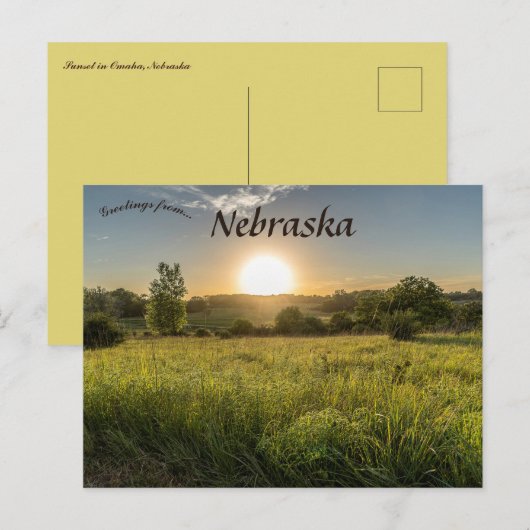 Zonsondergang op de Prairie in Omaha Nebraska Briefkaart (Voorkant / Achterkant)