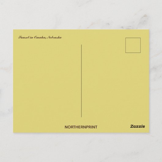Zonsondergang op de Prairie in Omaha Nebraska Briefkaart (Achterkant)