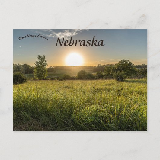 Zonsondergang op de Prairie in Omaha Nebraska Briefkaart (Voorkant)
