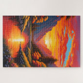 Zonsondergang op de Puzzle-berg Legpuzzel (Horizontaal)