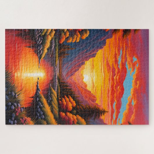 Zonsondergang op de Puzzle-berg Legpuzzel (Horizontaal)