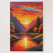 Zonsondergang op de Puzzle-berg Legpuzzel (Verticaal)