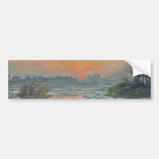 Zonsondergang op de rivier de Seine in de winter ( Bumpersticker (Voorkant)