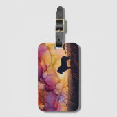 Zonsondergang op de savanne bagagelabel (Voorkant (verticaal))