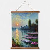 Zonsondergang op de Seine Art Hangend Wandkleed (Voorkant)