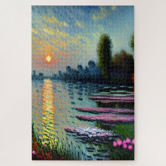 Zonsondergang op de Seine Art Legpuzzel (Verticaal)