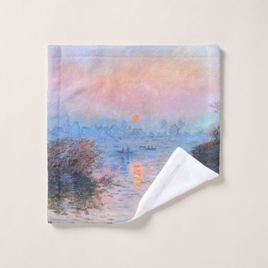 Zonsondergang op de Seine Claude Monet Washandje (Wasdoekje)