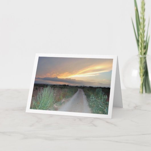 Zonsondergang op de Spaanse weg Kaart (Voorkant)
