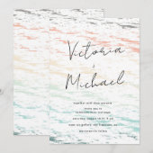 zonsondergang op de uitnodiging voor bruiloft op s (Voorkant / Achterkant)