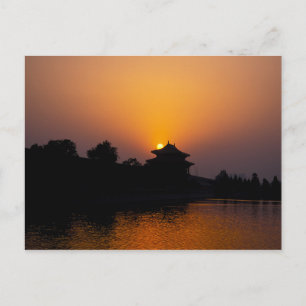 Zonsondergang op de Verboden Stad - Peking, China Briefkaart