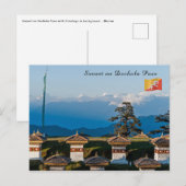 Zonsondergang op Dochula Pass - Bhutan, Himalaya Briefkaart (Voorkant / Achterkant)