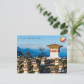 Zonsondergang op Dochula Pass - Bhutan, Himalaya Briefkaart (Staand voorkant)