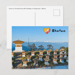Zonsondergang op Dochula Pass - Bhutan, Himalaya Briefkaart