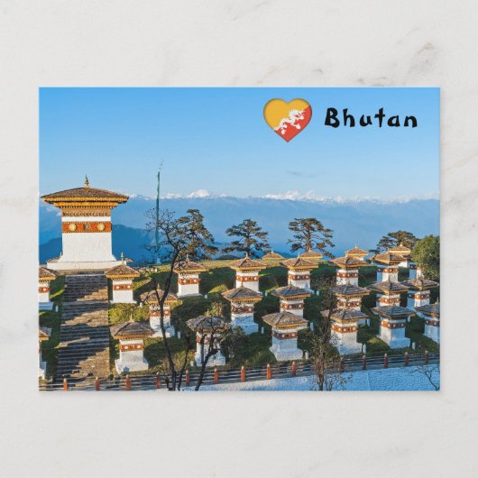 Zonsondergang op Dochula Pass - Bhutan, Himalaya Briefkaart (Voorkant)