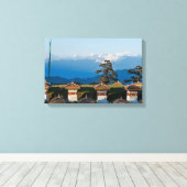 Zonsondergang op Dochula Pass - Bhutan, Himalaya Canvas Afdruk (Insitu (Houten vloer))