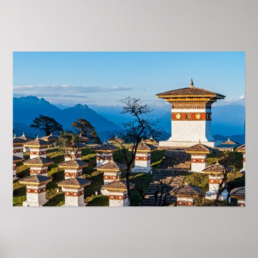 Zonsondergang op Dochula Pass - Bhutan, Himalaya Poster (Voorkant)