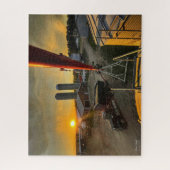 Zonsondergang op een Alberta Boerderij Legpuzzel (Verticaal)