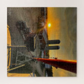 Zonsondergang op een Alberta Boerderij Legpuzzel (Horizontaal)