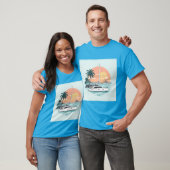 Zonsondergang op een katamaran t-shirt (Unisex)
