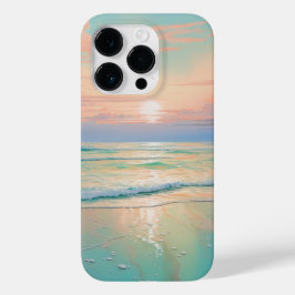 Zonsondergang op een rustig strandlandschap Case-Mate iPhone 14 pro hoesje