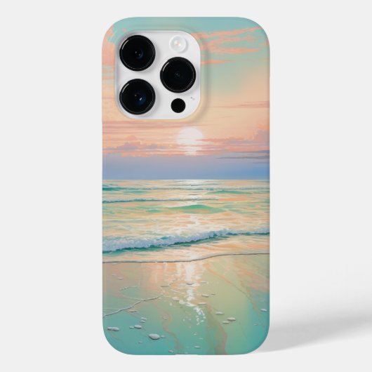 Zonsondergang op een rustig strandlandschap Case-Mate iPhone case (Achterkant)