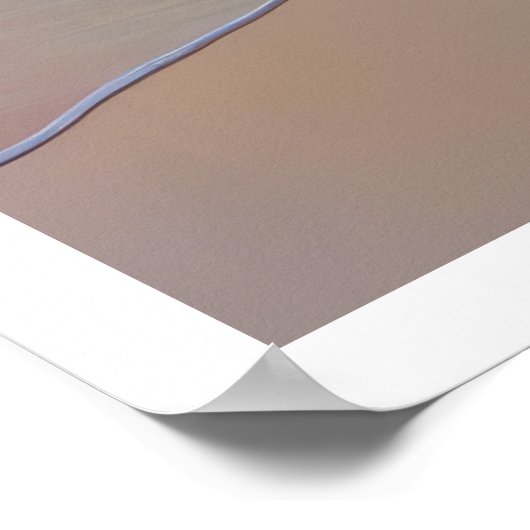 Zonsondergang op een rustig strandlandschap poster (Hoek)