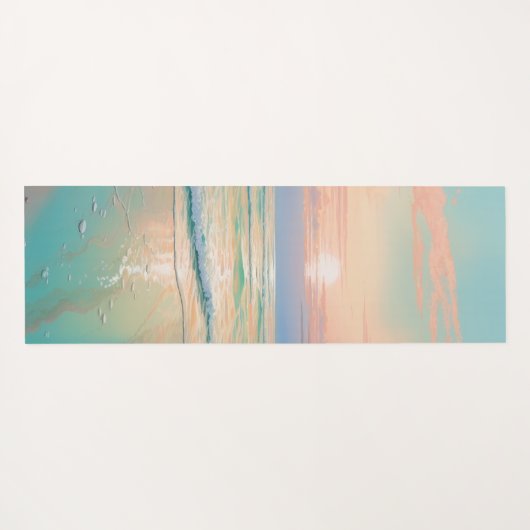 Zonsondergang op een rustig strandlandschap yogamat (Achterkant (horizontaal))