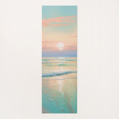 Zonsondergang op een rustig strandlandschap yogamat (Achterkant)