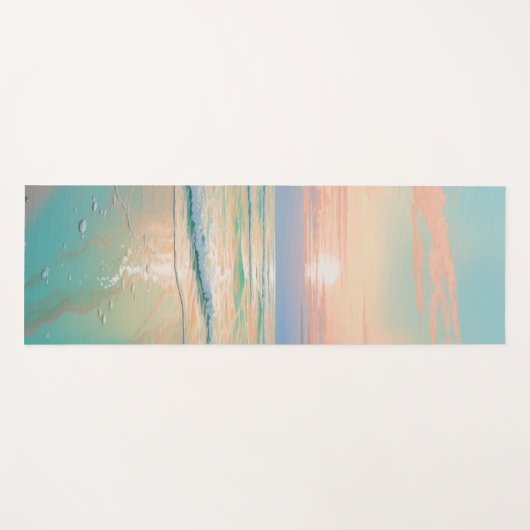 Zonsondergang op een rustig strandlandschap yogamat (Voorkant (horizontaal))