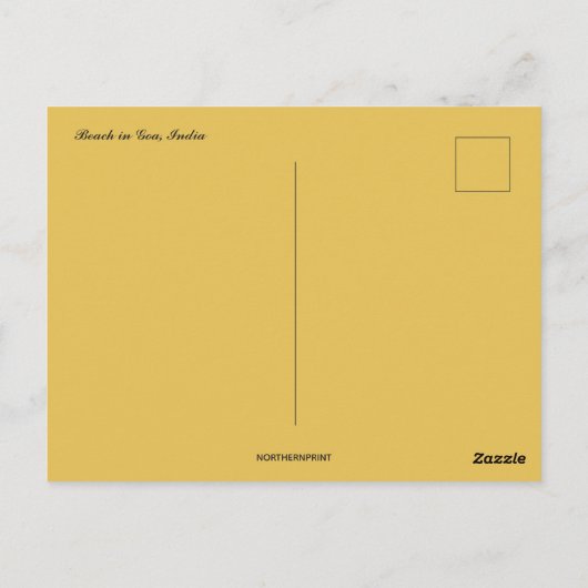 Zonsondergang op een strand in Goa, India Briefkaart (Achterkant)