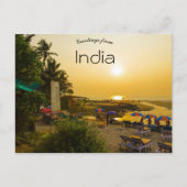 Zonsondergang op een strand in Goa, India Briefkaart (Voorkant)