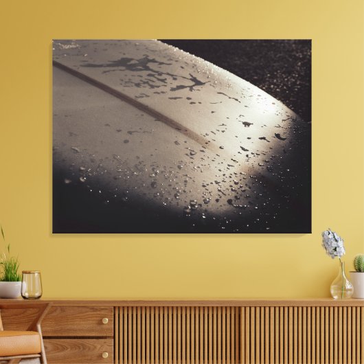 Zonsondergang op een Surfboard Stretched Canvas (Insitu (Woonkamer))