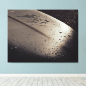 Zonsondergang op een Surfboard Stretched Canvas (Insitu (Houten vloer))