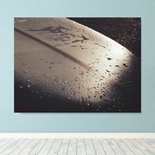 Zonsondergang op een Surfboard Stretched Canvas (Insitu (Houten vloer))