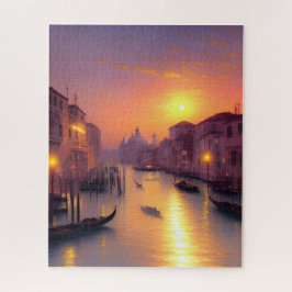 Zonsondergang op een Venetiaans Kanaal Digitale Ku Legpuzzel