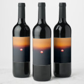 Zonsondergang op een wijnfles wijn etiket (Flessen)