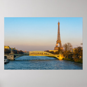 Zonsondergang op Eiffeltoren en Pont Rouelle - Par Poster
