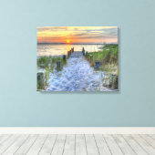 Zonsondergang op Fenwick Canvas Afdruk (Insitu (Houten vloer))