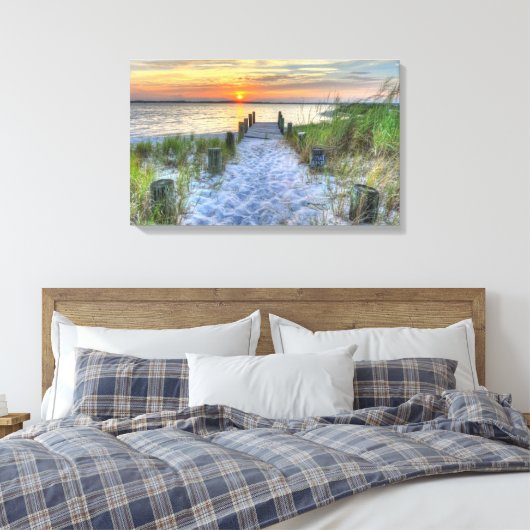 Zonsondergang op Fenwick Canvas Afdruk (Insitu (Slaapkamer))