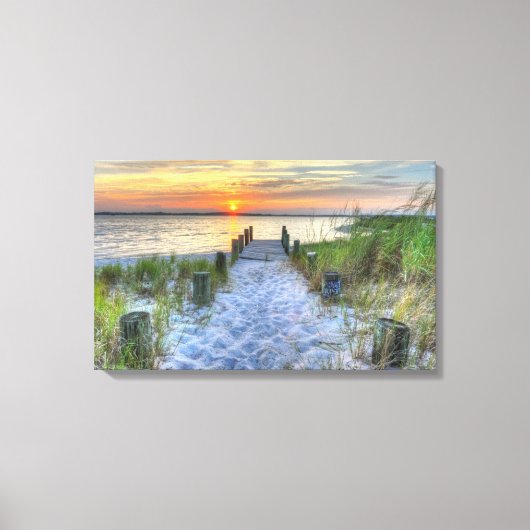 Zonsondergang op Fenwick Canvas Afdruk (Voorkant)