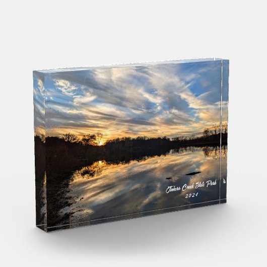 Zonsondergang op glas fotoblokken (Links)