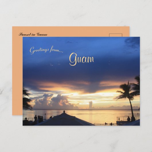 Zonsondergang op Guam Briefkaart (Voorkant / Achterkant)