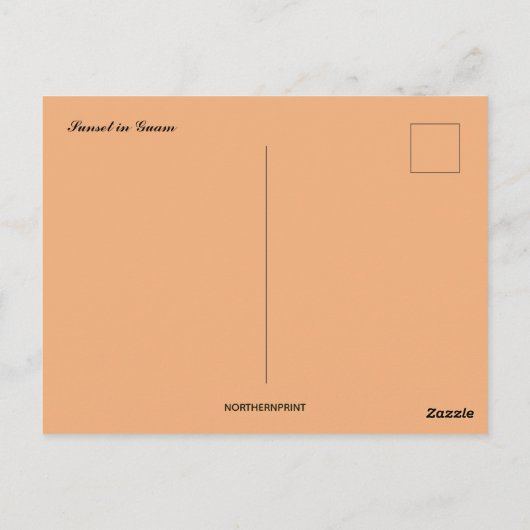 Zonsondergang op Guam Briefkaart (Achterkant)
