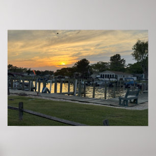Zonsondergang op het Bay Poster