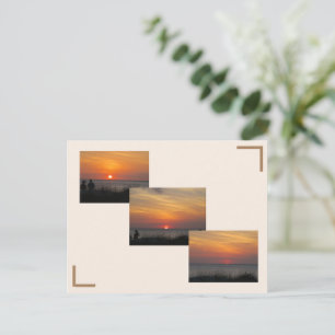 Zonsondergang op het Briefkaart van de Golf