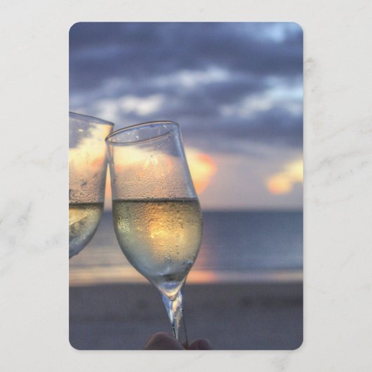 Zonsondergang Op Het Bruiloftsmenu Aan Het Strand Menu (Achterkant)