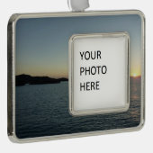 Zonsondergang op het eiland Antigua II Verzilverd Omlijst Ornament (Rechts)