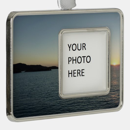 Zonsondergang op het eiland Antigua II Verzilverd Omlijst Ornament (Rechts)