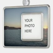 Zonsondergang op het eiland Antigua II Verzilverd Omlijst Ornament (Links)